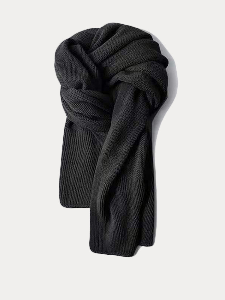 Versatile Thermal Solid Color Knit Scarf