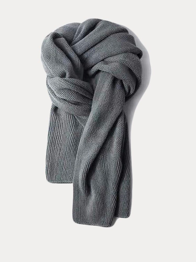 Versatile Thermal Solid Color Knit Scarf
