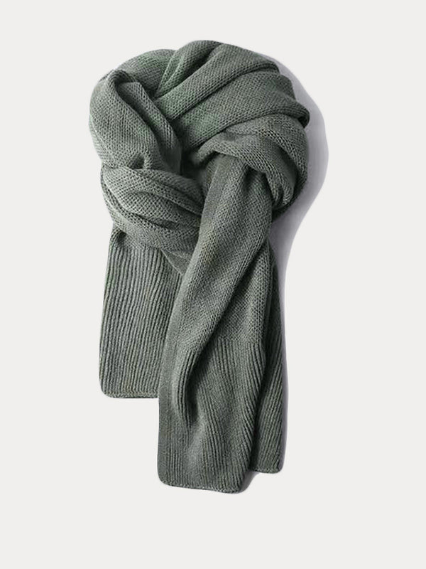 Versatile Thermal Solid Color Knit Scarf