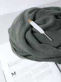 Versatile Thermal Solid Color Knit Scarf