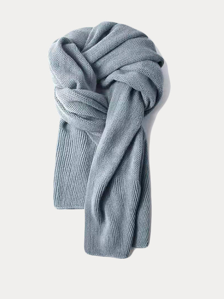 Versatile Thermal Solid Color Knit Scarf