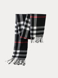 Ultra-Soft Plaid Tassel Scarf