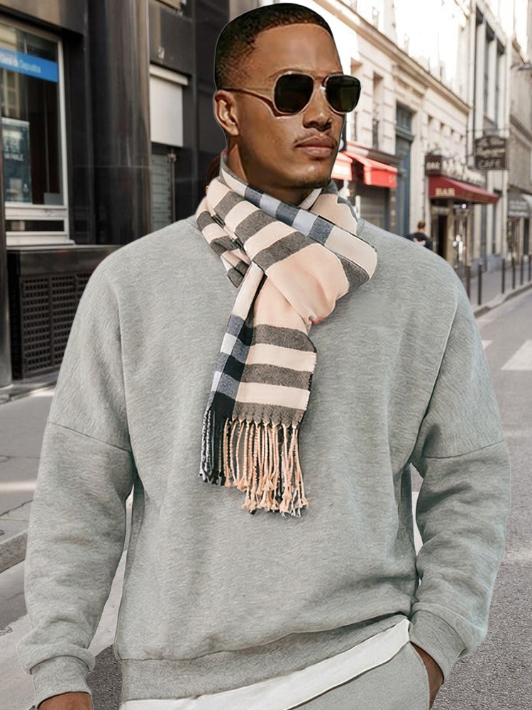 Ultra-Soft Plaid Tassel Scarf