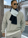 Trendy Contrast Color Knit Scarf