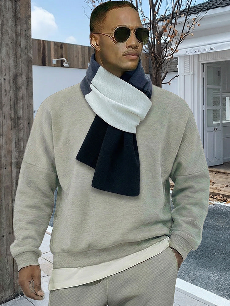 Trendy Contrast Color Knit Scarf