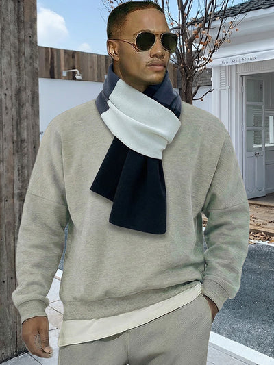 Trendy Contrast Color Knit Scarf