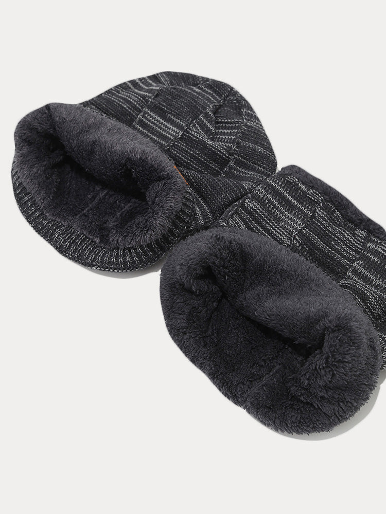 Thermal Fleece Neck Warmer Beanie Hat Set