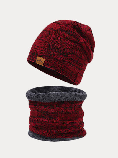 Thermal Fleece Neck Warmer Beanie Hat Set