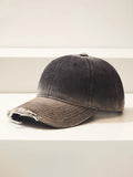 Distressed Gradient Cotton Denim Cap