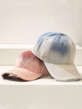 Distressed Gradient Cotton Denim Cap