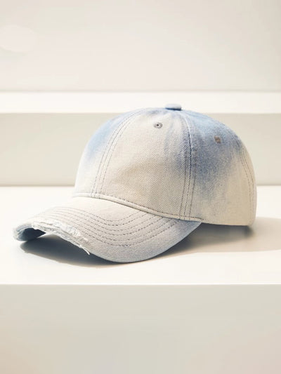 Distressed Gradient Cotton Denim Cap
