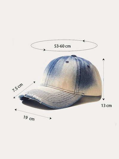 Distressed Gradient Cotton Denim Cap