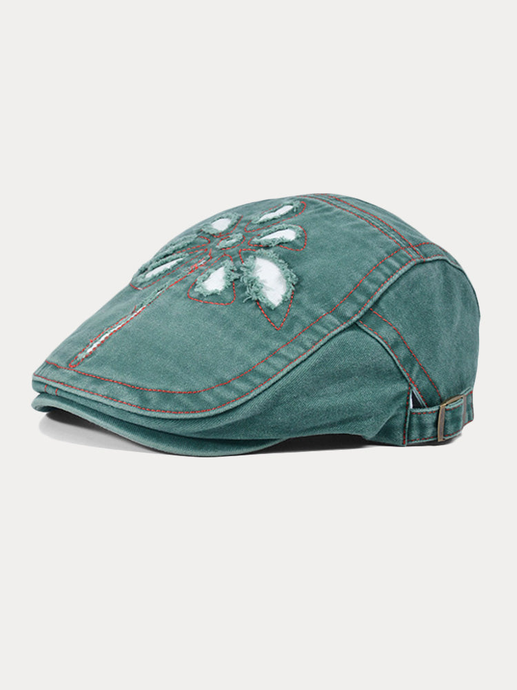 Unique Washed Ripped Denim Beret Hat – COOFANDY