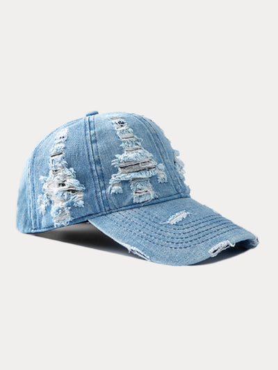 Ripped Distressed Denim Baseball Cap – COOFANDY
