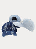 Ripped Distressed Denim Baseball Cap