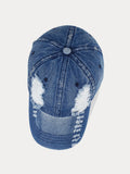Fashion Destroyed Torn Denim Cap