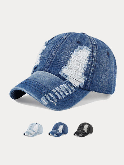 Fashion Destroyed Torn Denim Cap