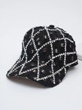 Sparkling Rhinestone Destroyed Torn Denim Cap