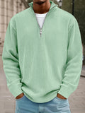 Casual Stand Collar Corduroy Sweatshirt