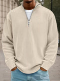 Casual Stand Collar Corduroy Sweatshirt