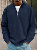 Casual Stand Collar Corduroy Sweatshirt