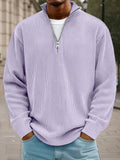 Casual Stand Collar Corduroy Sweatshirt