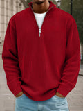 Casual Stand Collar Corduroy Sweatshirt