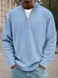 Casual Stand Collar Corduroy Sweatshirt