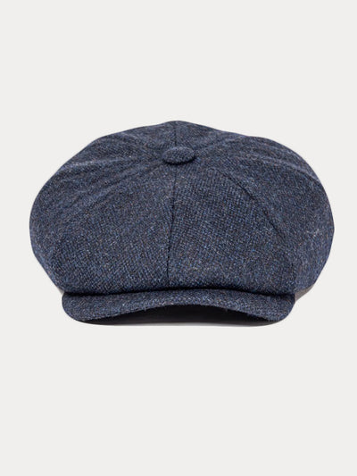 Vintage Herringbone Wool Blend Beret Hat