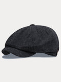 Vintage Herringbone Tweed Newsboy Cap