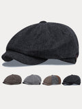 Vintage Herringbone Tweed Newsboy Cap