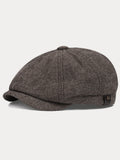 Vintage Herringbone Tweed Newsboy Cap