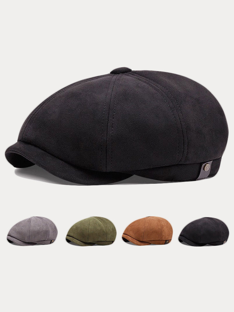 Stylish Suede Newsboy Cap