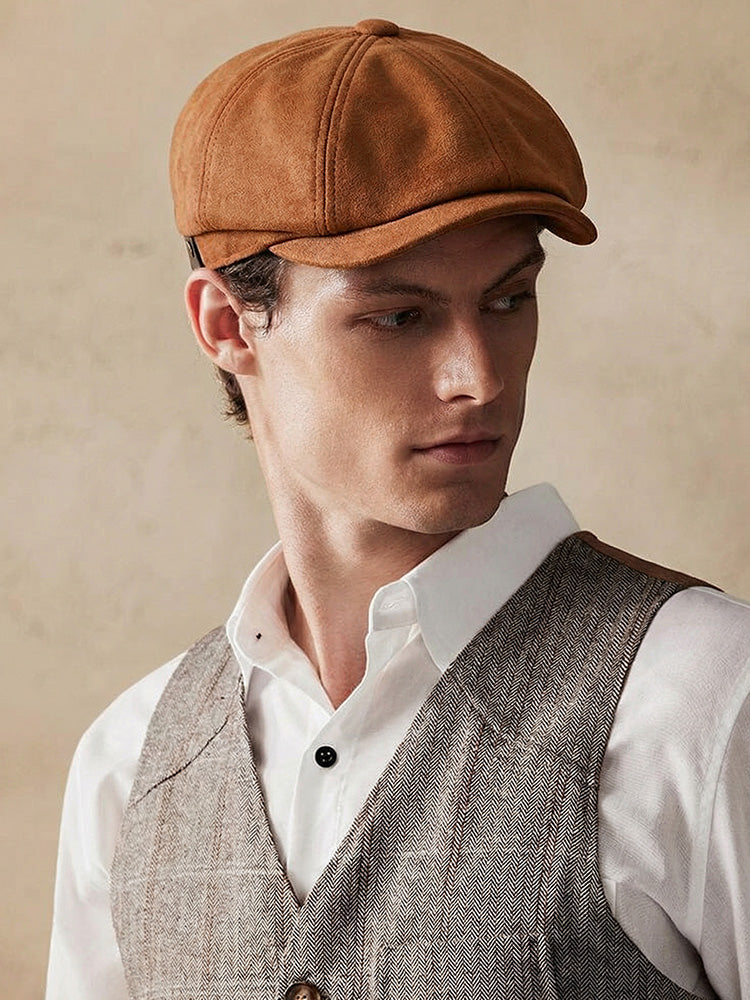 Stylish Suede Newsboy Cap – COOFANDY
