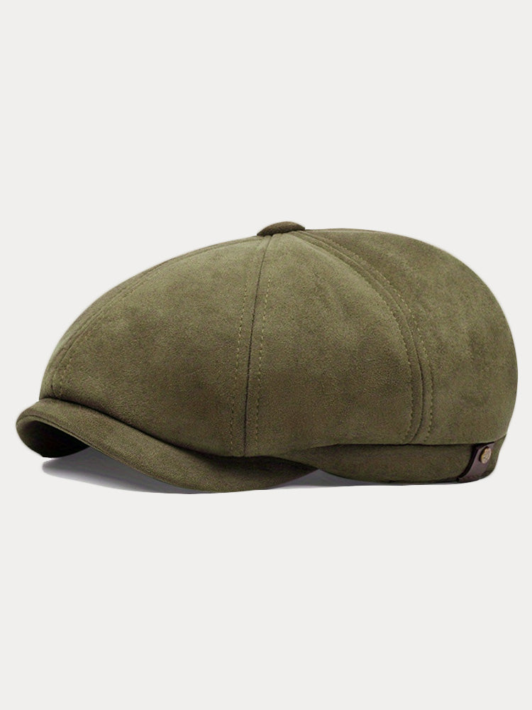 Stylish Suede Newsboy Cap