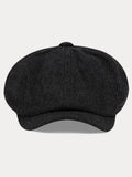 Classic Herringbone Tweed Newsboy Cap