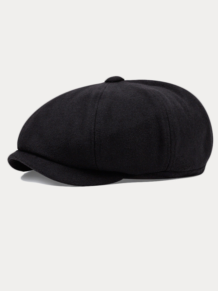 Vintage-Inspired Cotton Blend Newsboy Cap