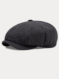 Vintage-Inspired Cotton Blend Newsboy Cap