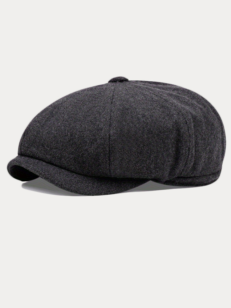 Vintage-Inspired Cotton Blend Newsboy Cap
