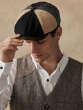 Vintage-Inspired Cotton Blend Newsboy Cap