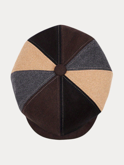 Vintage-Inspired Cotton Blend Newsboy Cap