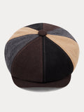 Vintage-Inspired Cotton Blend Newsboy Cap