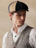Vintage-Inspired Cotton Blend Newsboy Cap