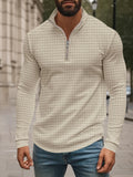 Casual Checkered Stand Collar Sweatshirt