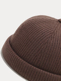 Vintage-Inspired Knit Brimless Beanie Hat