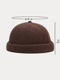 Vintage-Inspired Knit Brimless Beanie Hat