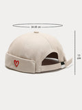 Stylish Heart Embroidery Brimless Hat