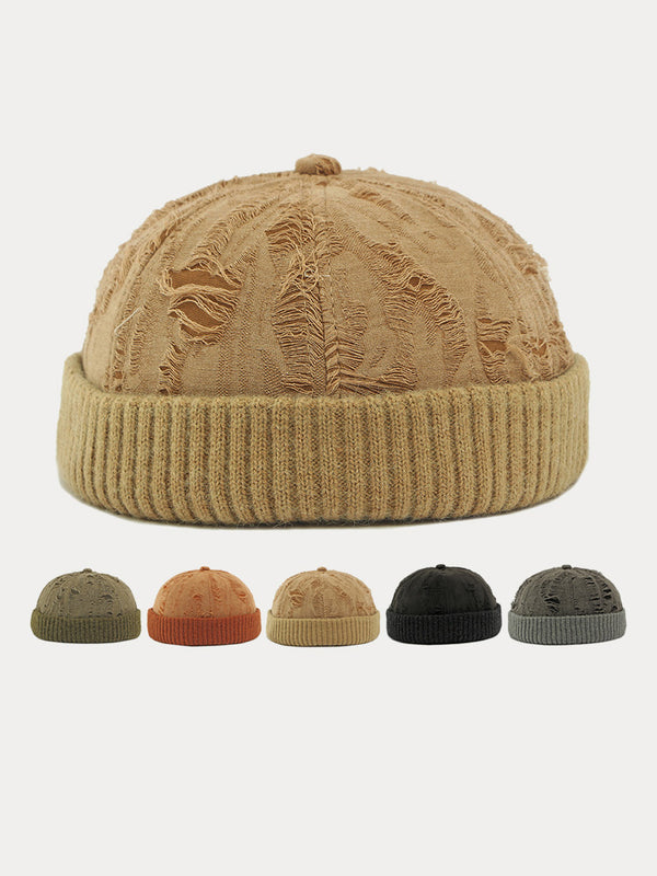 Stylish Knit Distressed Beanie Hat