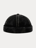 Retro Distressed Corduroy Brimless Hat