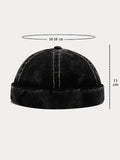 Retro Distressed Corduroy Brimless Hat